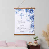 ブルーフラワーバプテスマ 吊り下げ型タペストリー (寝室)