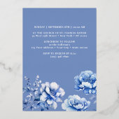 ブルーフラワーバプテスマ 箔招待状 (裏面)