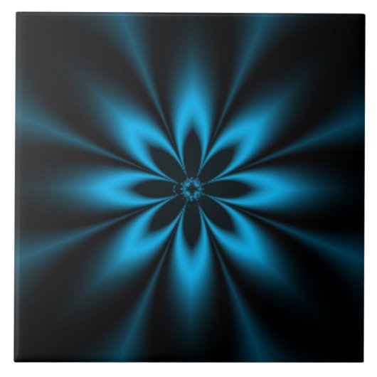 ブルーフラワーバースト タイル (正面)