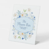 ブルーフラワーバーブライダルシャワー台座標識 台座サイン (正面)