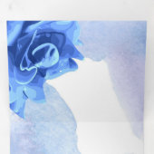 ブルーフラワーパーソナライズされた結婚ズ 三つ折り招待状 (内部最初)