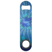 ブルーフラワーファンタジーパターン、抽象芸術フラクタル芸術 スピード栓抜き (裏面)