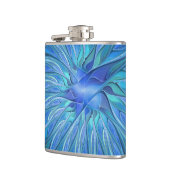 ブルーフラワーファンタジーパターン、抽象芸術フラクタル芸術 フラスク (左)