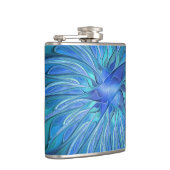 ブルーフラワーファンタジーパターン、抽象芸術フラクタル芸術 フラスク (右)