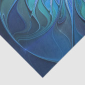 ブルーフラワーファンタジーパターン、抽象芸術フラクタル芸術 薄葉紙 (詳細)