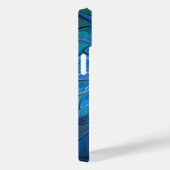 ブルーフラワーファンタジーパターン、抽象芸術フラクタル芸術 Case-Mate iPhoneケース (裏面 / 右)