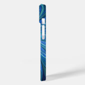 ブルーフラワーファンタジーパターン、抽象芸術フラクタル芸術 Case-Mate iPhoneケース (裏面 / 左)