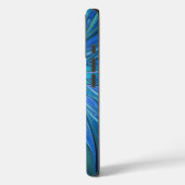 ブルーフラワーファンタジーパターン、抽象芸術フラクタル芸術 Case-Mate iPhoneケース (裏面 / 左)