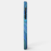 ブルーフラワーファンタジーパターン、抽象芸術フラクタル芸術 Case-Mate iPhoneケース (裏面/左)