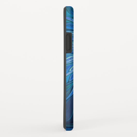 ブルーフラワーファンタジーパターン、抽象芸術フラクタル芸術 Case-Mate iPhoneケース (裏面/右)