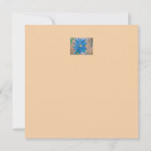 ブルーフラワーフラット誕生日カード カード (裏面)