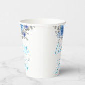  ブルーフラワーブライダルシャワーペーパーカップ 紙コップ (右)