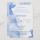 ブルーフラワーブライダルシャワー 招待状 (正面/裏面)