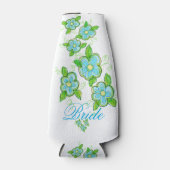 ブルーフラワーブライドボトルスーツ ボトルクーラー (正面)