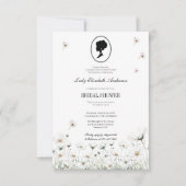 ブルーフラワーブリジガートンテーマブライダルシャワー 招待状 (正面)