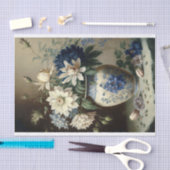 ブルーフラワーブーケ花器まだライフデコップブルー 薄葉紙 (クラフト)