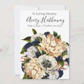 ブルーフラワーブーケ葬儀記念プログラム 招待状 (正面)