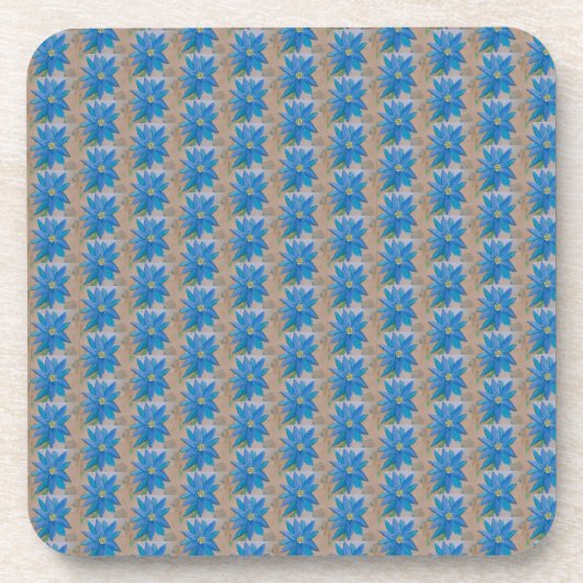 ブルーフラワープラスチックコースター コースター (正面)