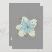 ブルーフラワーベビーシャワー 招待状 (正面/裏面)