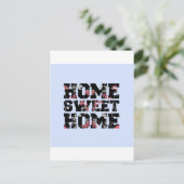 ブルーフラワーホームスイートホームデザイン ポストカード (スタンド正面)