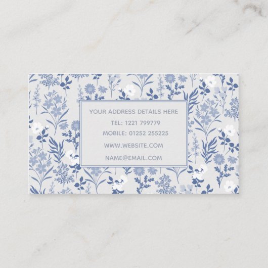ブルーフラワーボタニカル絵画ズ 名刺 (裏面)