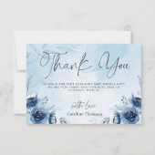 ブルーフラワーボーイベビーシャワー サンキューカード (正面)