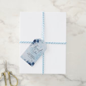 ブルーフラワーボーイ赤ちゃんシャワーありがとう ギフトタグ (より糸付き)