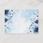 ブルーフラワーボーイ赤ちゃんシャワーおむつラッフル エンクロージャーカード (裏面)