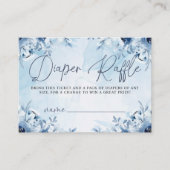 ブルーフラワーボーイ赤ちゃんシャワーおむつラッフル エンクロージャーカード (正面)