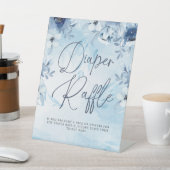 ブルーフラワーボーイ赤ちゃんシャワーおむつラッフル 台座サイン (インサイチュ)