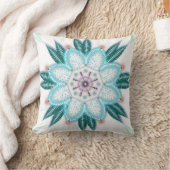 ブルーフラワーマンダラ クッション (ブランケット)