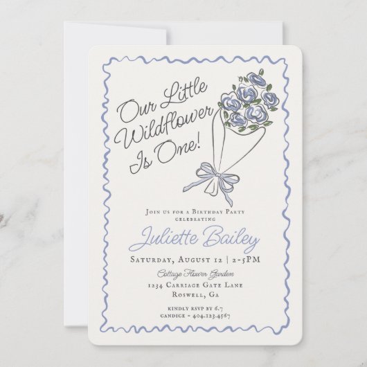 ブルーフラワーマーケットファームFbirthday招待状 招待状 (正面)