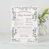 ブルーフラワーマーケットフレッシュフローラアドバイスベビー 招待状 (スタンド正面)