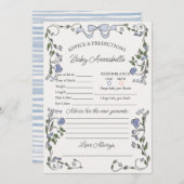 ブルーフラワーマーケットフレッシュフローラアドバイスベビー 招待状 (正面/裏面)