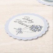 ブルーフラワーマーケットフレッシュフローラベビーシャワー ペーパーコースター (アングル)