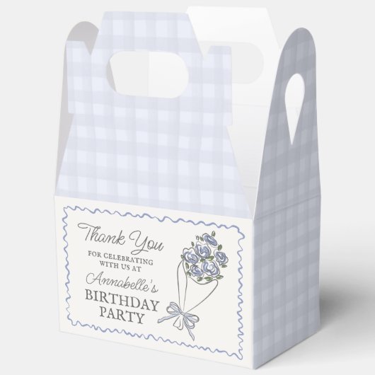 ブルーフラワーマーケットフレッシュフローラ誕生日パーティー フェイバーボックス (見開き)