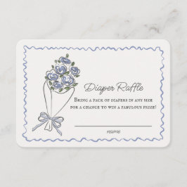 ブルーフラワーマーケットフローラおむつラッフルインサート エンクロージャーカード
