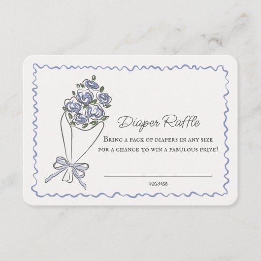 ブルーフラワーマーケットフローラおむつラッフルインサート エンクロージャーカード (正面)