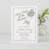 ブルーフラワーマーケットフローラブライダルシャワー招待 招待状 (スタンド正面)