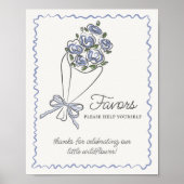 ブルーフラワーマーケット新鮮なフローラ好意サイン ポスター (正面)