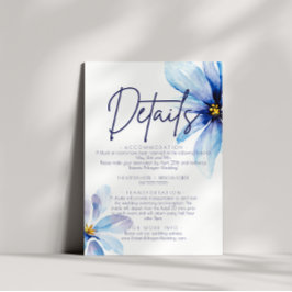 ブルーフラワーミニマリスト水結婚色の詳細 エンクロージャーカード