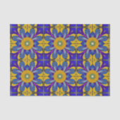 ブルーフラワーモザイクタイル – 歴史テーマ工芸品 薄葉紙 (正面)