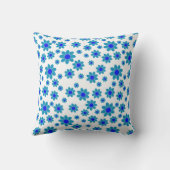 ブルーフラワーモチーフ |デイジーパターン クッション (裏面)