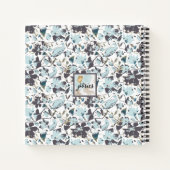 ブルーフラワーモノグラム ノートブック (裏面)