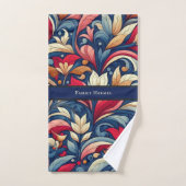 ブルーフラワーモリスアート バスタオルセット (ハンドタオル)