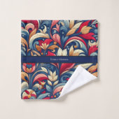 ブルーフラワーモリスアート バスタオルセット (ウォッシュタオル)