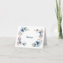 ブルーフラワーライン結婚：のサンキューカード