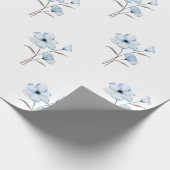 ブルーフラワーラッピング紙 ラッピングペーパー (角)