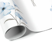 ブルーフラワーラッピング紙 ラッピングペーパー (ロールコーナー)