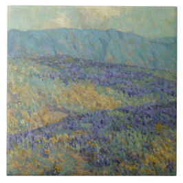 ブルーフラワーランドスケープ(by Granville Redmond) タイル